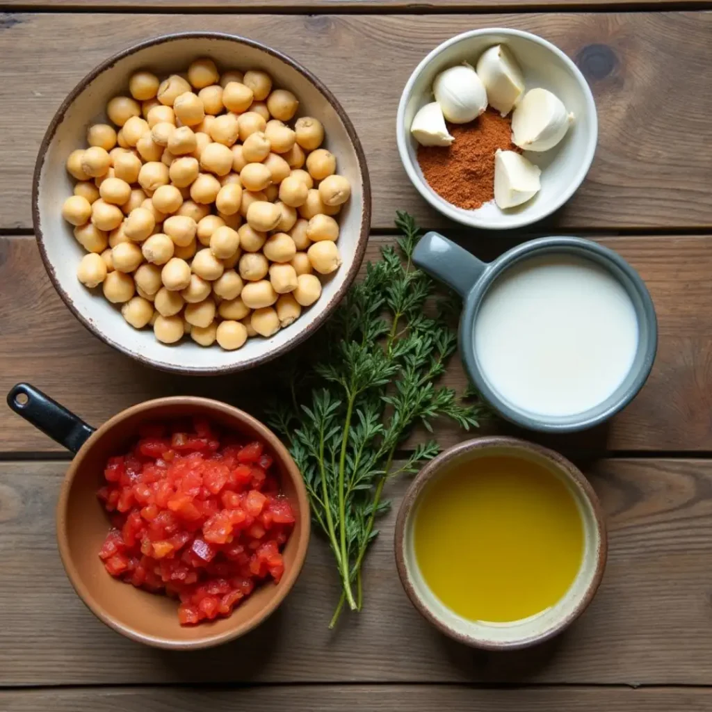 Vegan ingredients for marry me chickpeas