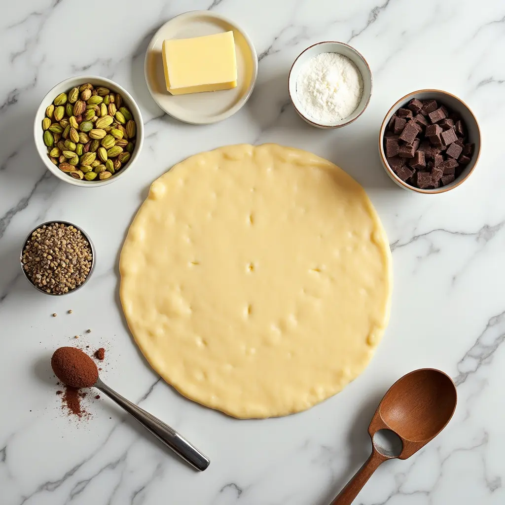 ingredients for pistachio kataifi chocolate bar recipe